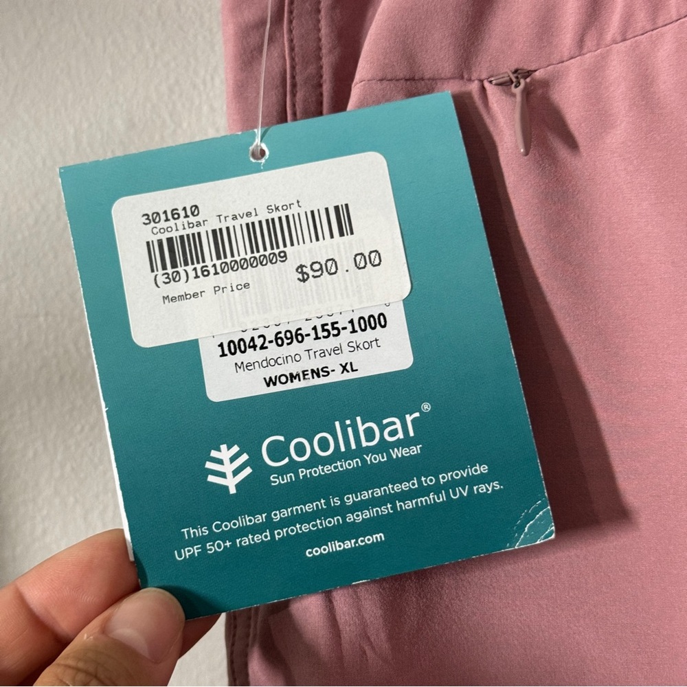 Coolibar XL Pink Mendocino Travel Skirt Skort Elastic Waist NEW - Picture 6 of 11